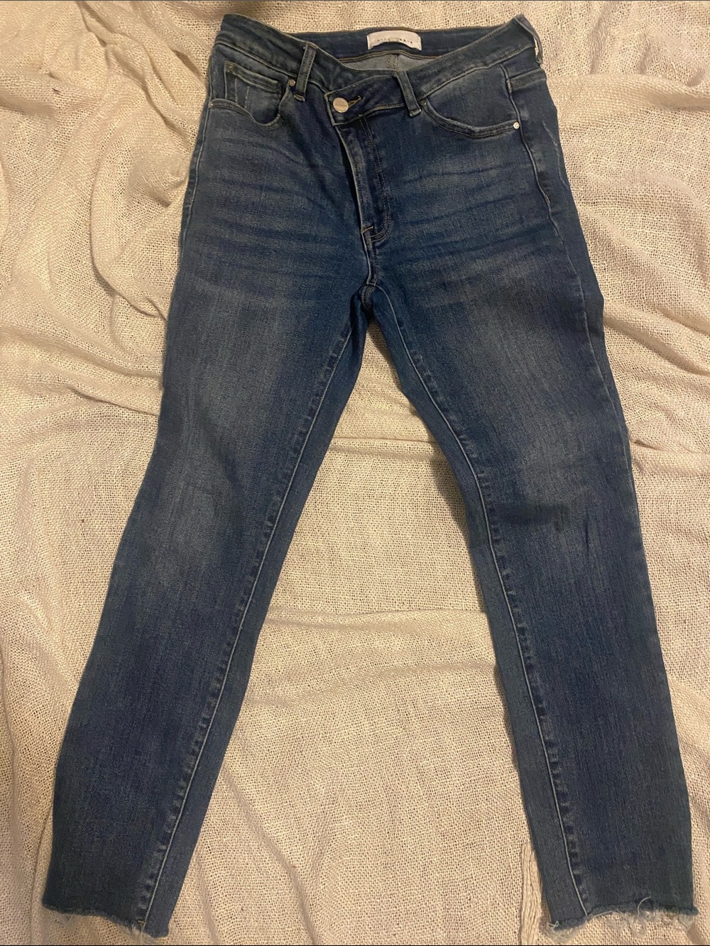 Mid-Rise Dark Indigo Skinny Jeans for Women